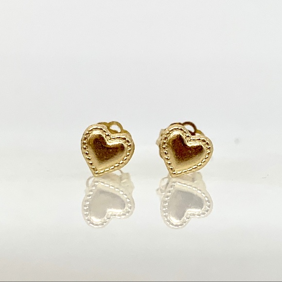 Jewelry - 14K Gold Small 5mm Heart Stud Earrings